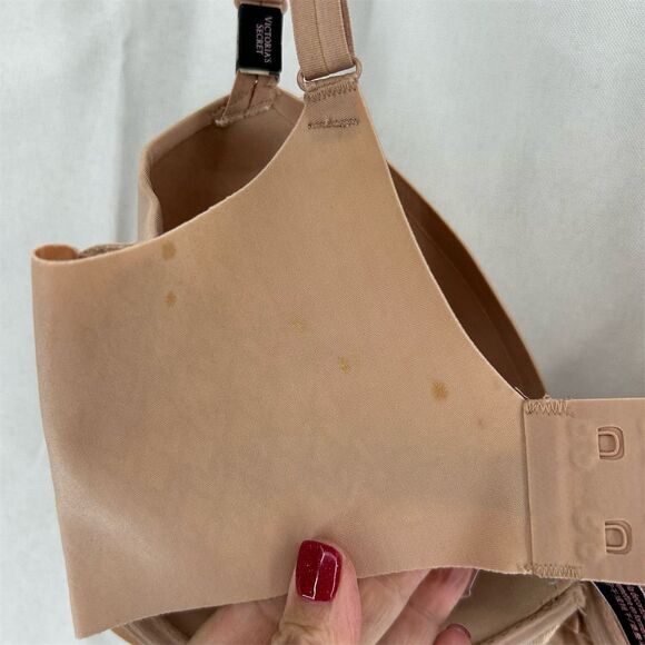 Victoria's Secret 32DDD Lined Demi Bra Beige Smooth Plunge  NWT Flaw - Picture 4 of 11